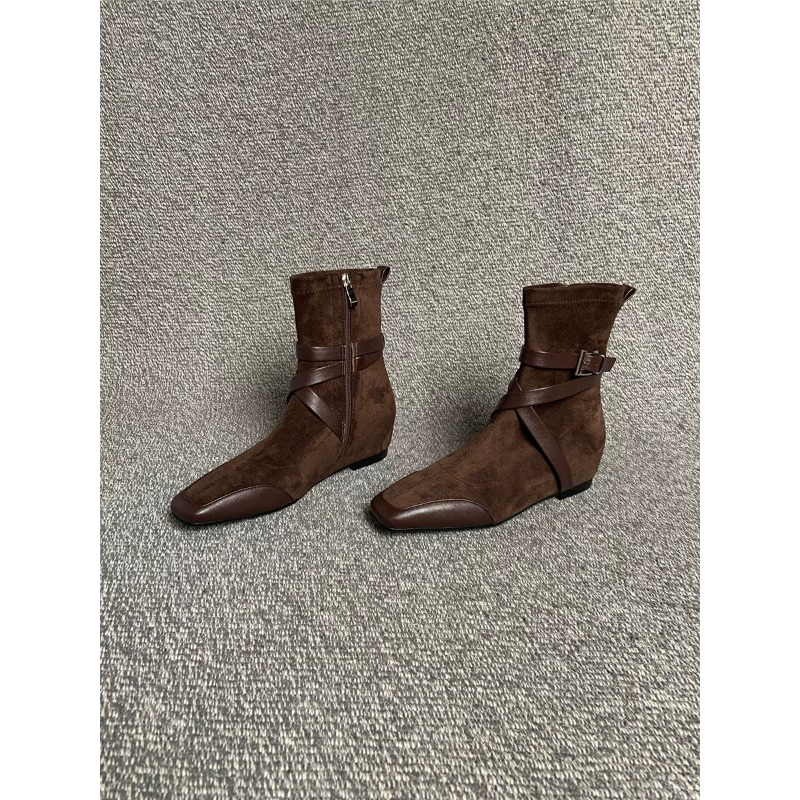 Vintage And Modern Fashion - French Vintage Matte Flat Ankle Boots