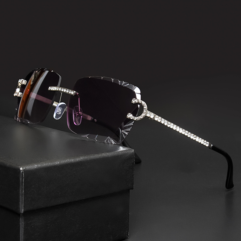 Vintage Fashion Luxury - Fashion Rimless Square Sunglasses Vintage Diamond