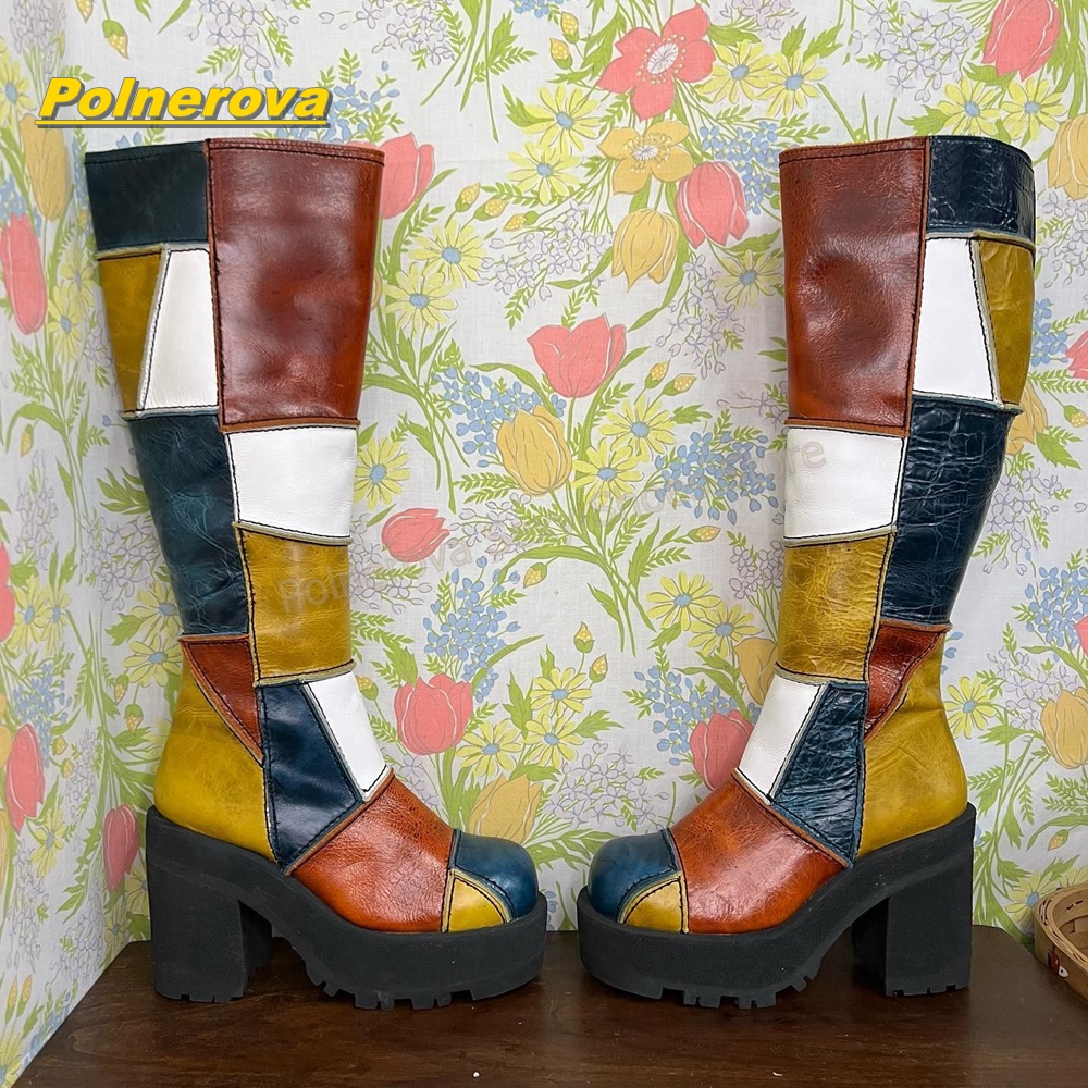 Women Retro Patchwork Leather  - Vintage And Modern Fashion review and price