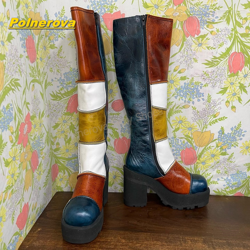 Women Retro Patchwork Leather  - Vintage And Modern Fashion review and price