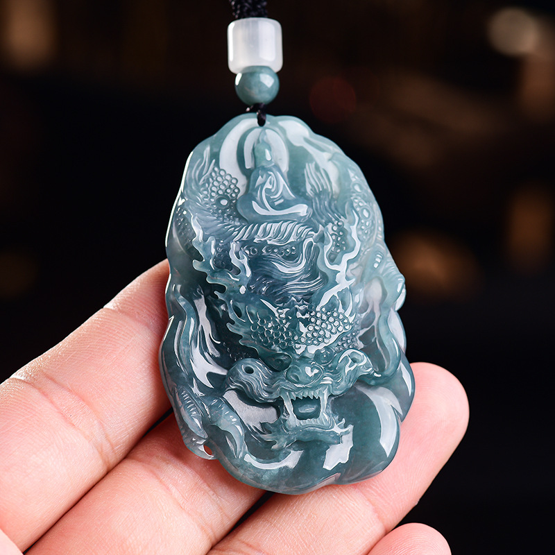 Natural Burmese Jadeite Dragon - Vintage Fashion Necklace review and price