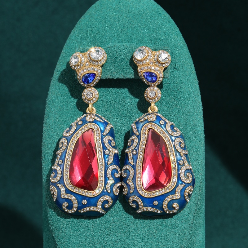 Vintage Alien Red Crystal Blue - Vintage Fashion Jewelry Brands review and price