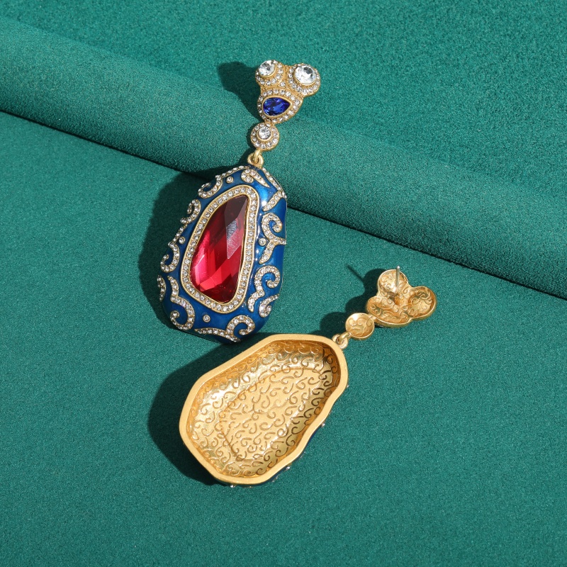 Vintage Alien Red Crystal Blue - Vintage Fashion Jewelry Brands review and price
