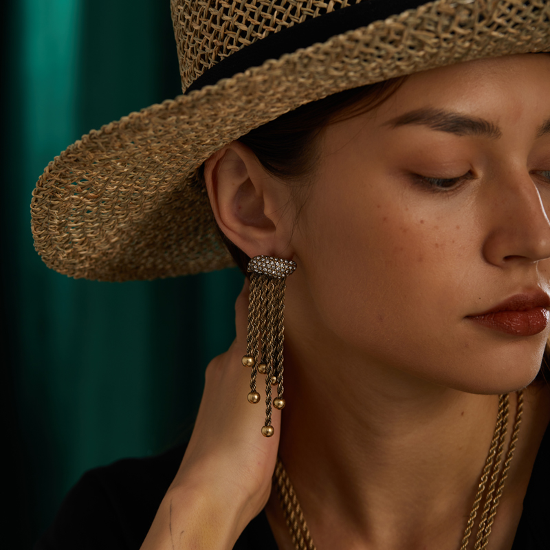 Vintage Gold Color Rope Tassel - Vintage Fashion Jewelry Brands review and price