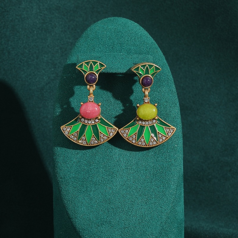 Vintage Green Sector Enamel Dr - Vintage Fashion Jewelry Brands review and price