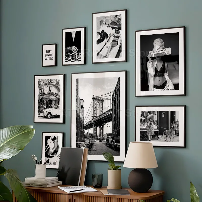 Black and White Vintage Wall A - Vintage Fashion Illustration review and price