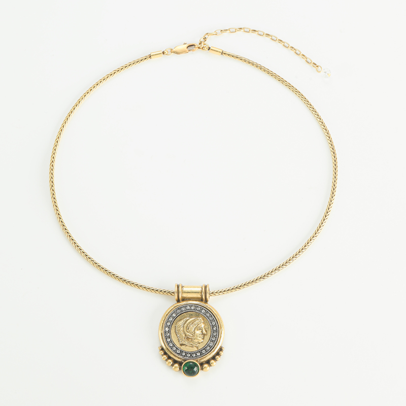 Head Ancient Coin Pendant Chok - Vintage Fashion Jewelry Brands review and price