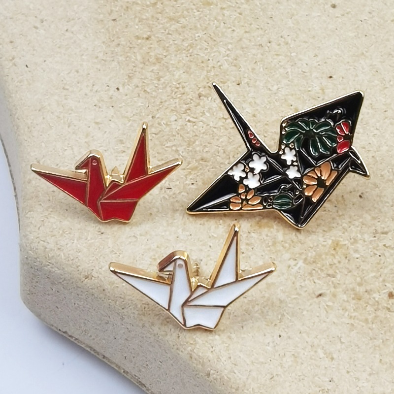 Creative Origami Crane Enamel  - Vintage Fashion Meaning review and price