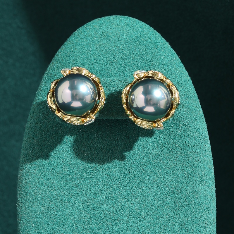 Vintage Grey Pearl Earrings Fo - Vintage Fashion Jewelry Brands review and price