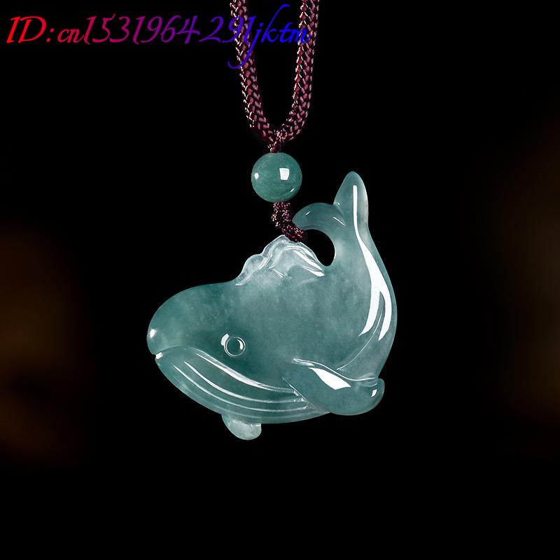 Natural Burmese Jadeite Whale  - Vintage Fashion Necklace review and price