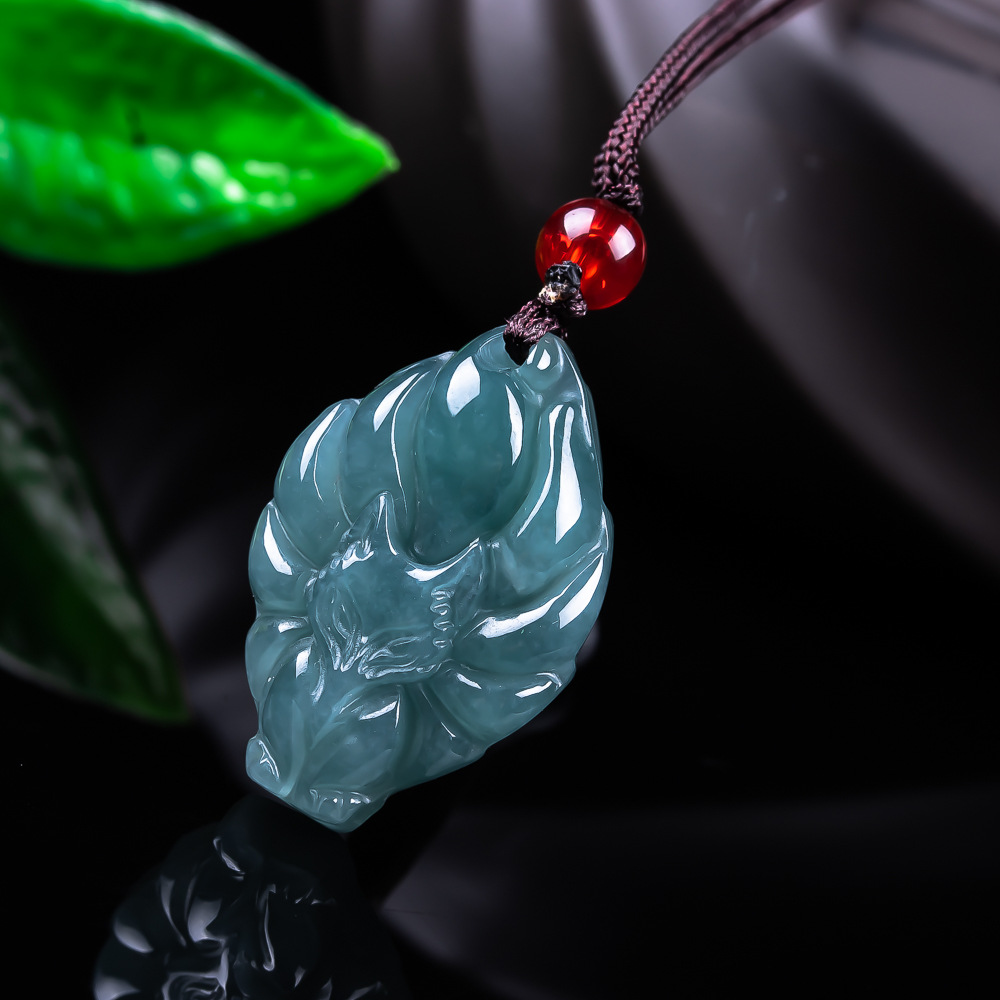 Natural Burmese Jadeite Fox Pe - Vintage Fashion Necklace review and price