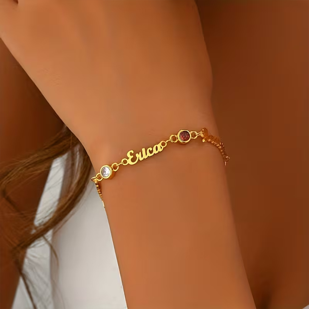 Custom Name Birthstone Bracele - Vintage Fashion Meaning review and price
