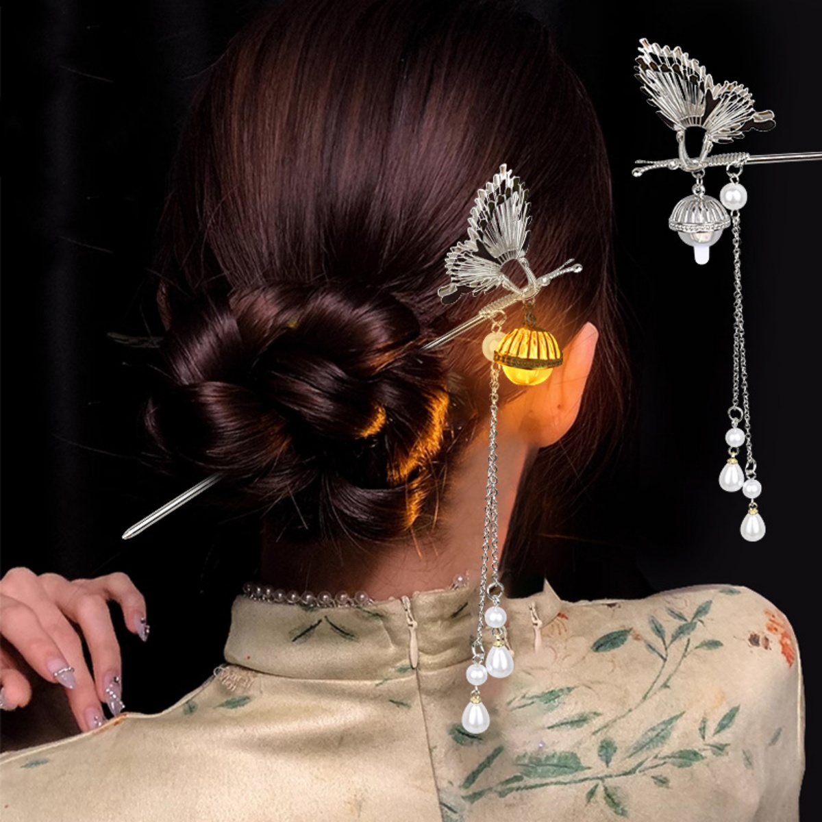 Luminous Flower Hairpin For Wo - Vintage Fashion In Chinese review and price