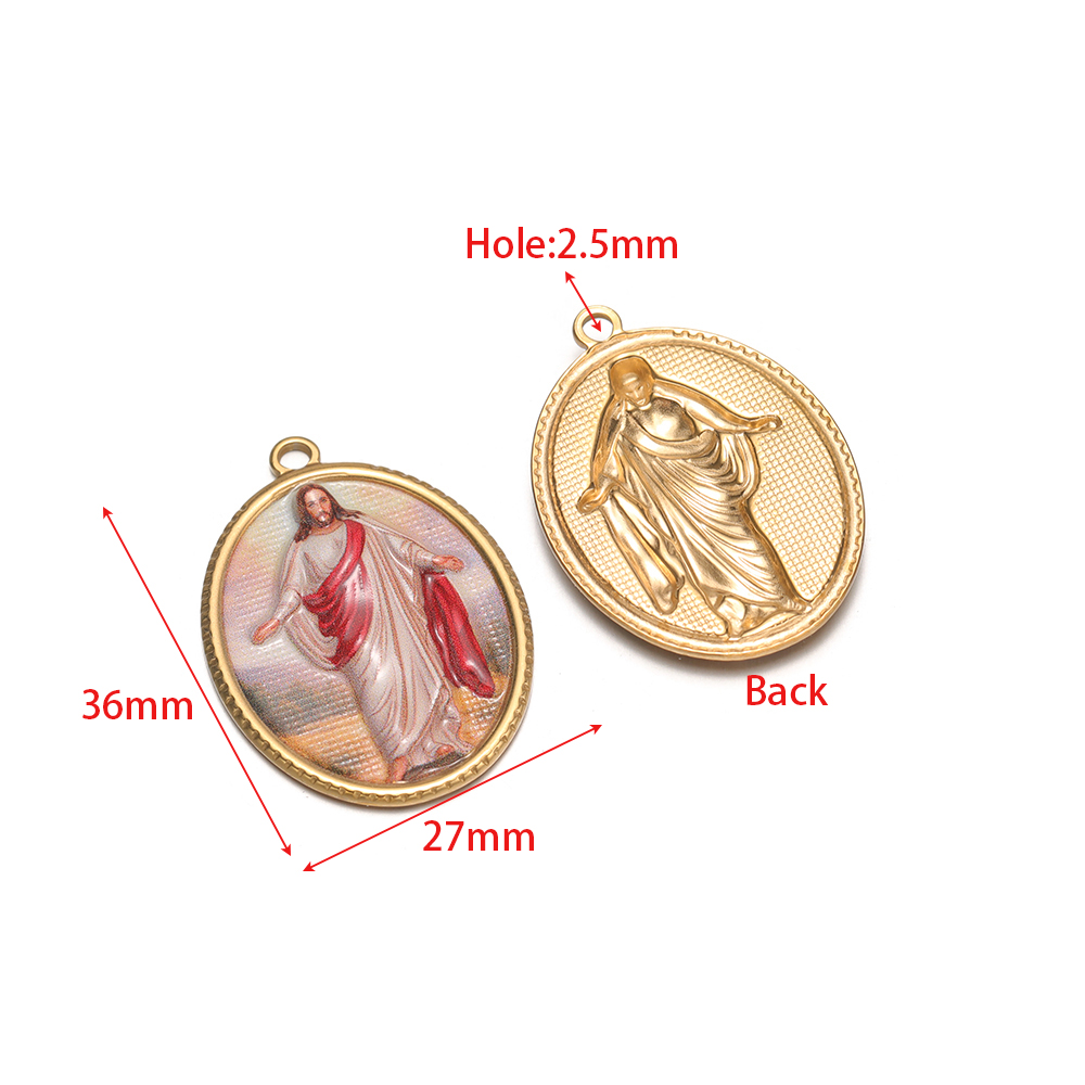 4Pcs Stainless Steel Oval Reli - Vintage Fashion Necklace review and price